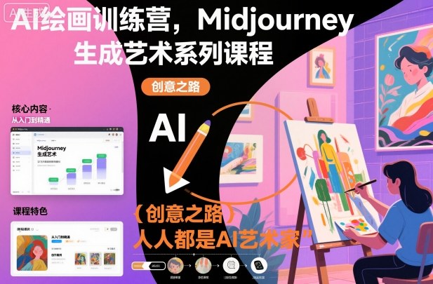 AI绘画训练营,Midjourney生成艺术系列课程,人人都是AI艺术家-初遇资源网