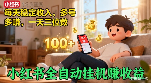小红书自动挂G賺收益,每天稳定收入,多号多賺,一天三位数-初遇资源网
