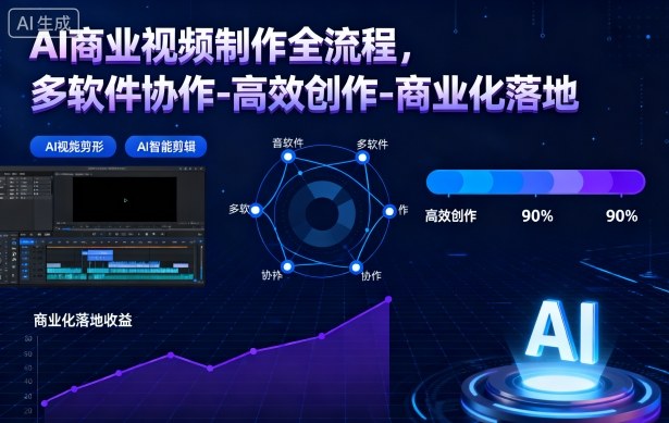AI商业视频制作全流程，多软件协作-高效创作-商业化落地-初遇资源网