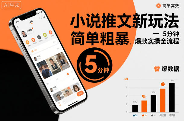 小说推文新玩法，简单粗爆，5分种一个爆款实操全流程-初遇资源网