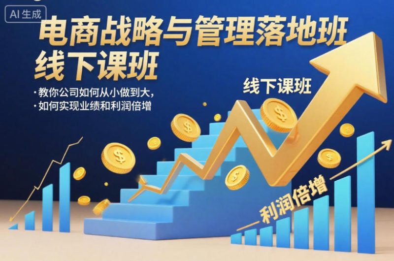 电商战略与管理落地班线下课,教你公司如何从小做到大,如何实现业绩和利润倍增【录音】-初遇资源网
