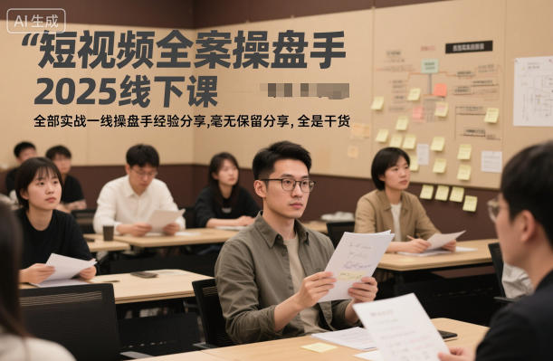 短视频全案操盘手2025线下课,全部实战一线操盘手经验分享,毫无保留分享,全是干货-初遇资源网