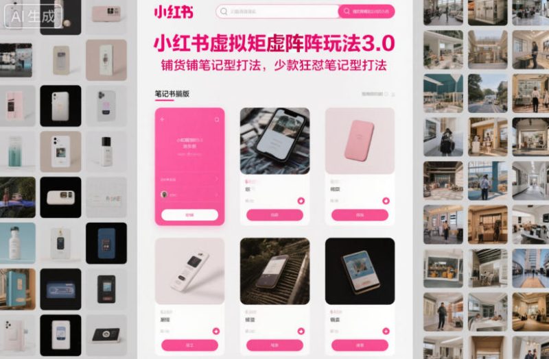 小红书虚拟矩阵玩法3.0，铺货铺笔记型打法，少款狂怼笔记型打法-初遇资源网