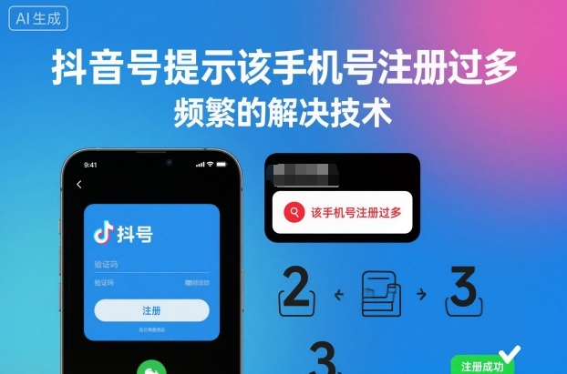 抖音号提示该手机号注册过多，频繁的解决技术-初遇资源网