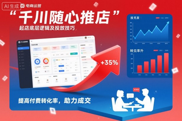 千川随心推起店底层逻辑及投放技巧，提高付费转化率，助力成交-初遇资源网