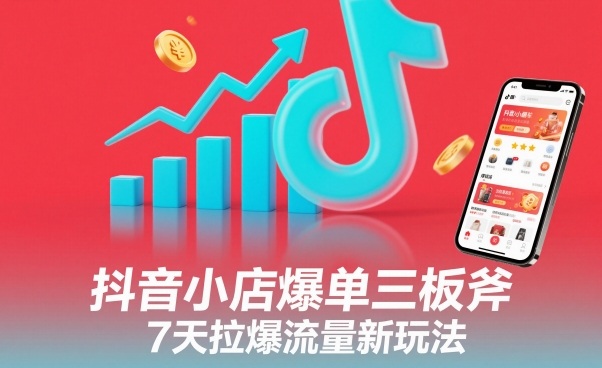 抖音小店爆单三板斧,7天拉爆流量新玩法-初遇资源网