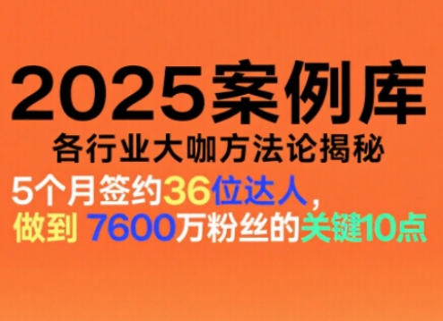 2025案例库,收录各行业大咖的方法论,各行业大咖方法论揭秘-初遇资源网