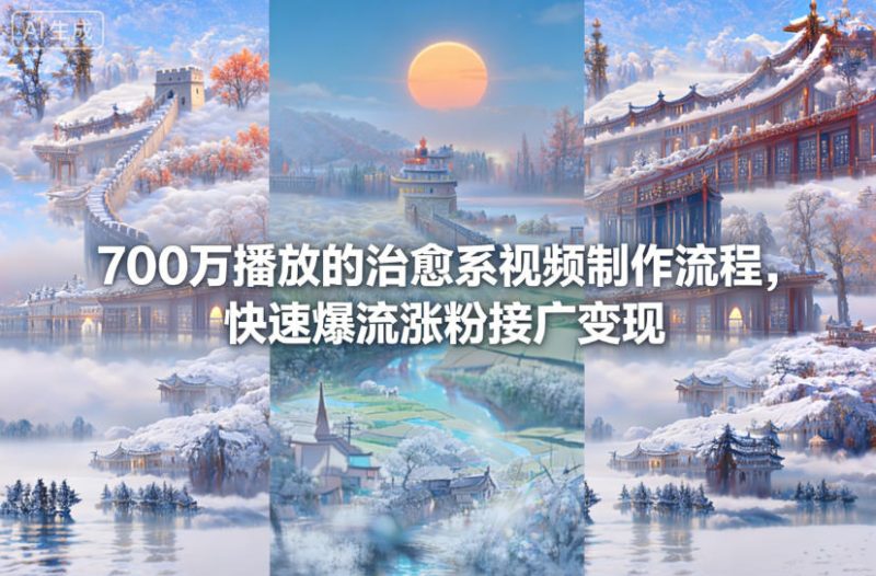 700万播放的治愈系视频制作流程,快速爆流涨粉接广变现-初遇资源网