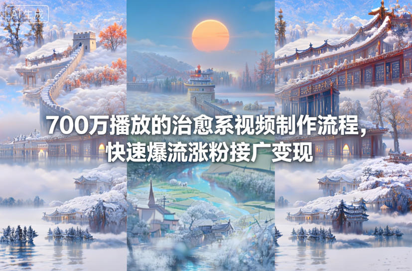 【冒泡网】700万播放的治愈系视频制作流程，快速爆流涨粉接广变现 - 初遇资源网