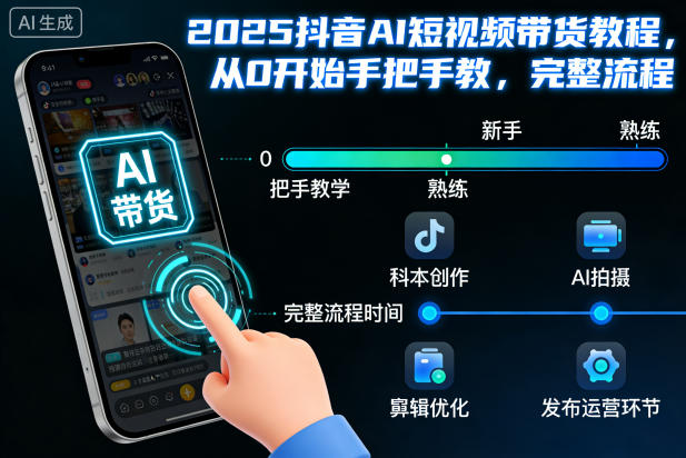 2025抖音AI短视频带货教程,从0开始手把手教,完整流程-初遇资源网
