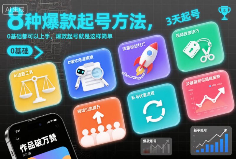 8种爆款起号方法，0基础都可以上手，爆款起号就是这样简单-初遇资源网