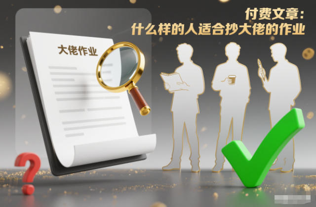 付费文章:什么样的人适合抄大佬的作业?-初遇资源网