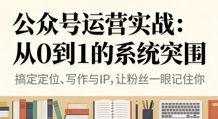 公众号运营实战,从定位到变现的全流程,从0到1的系统突围-初遇资源网