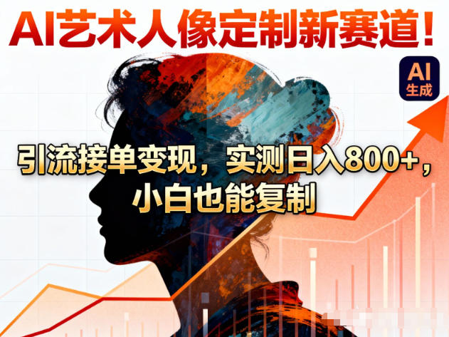 AI艺术人像定制新赛道！引流接单变现，实测日入8张+，小白也能复制-初遇资源网