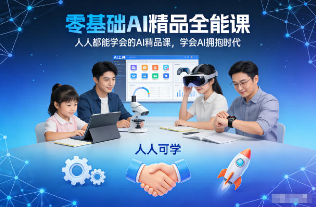 零基础AI精品全能课,人人都能学会的AI精品课,学会AI拥抱时代-初遇资源网