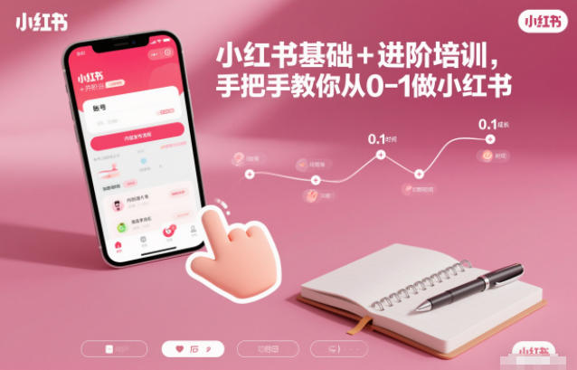 小红书基础+进阶培训，手把手教你从0-1做小红书-初遇资源网