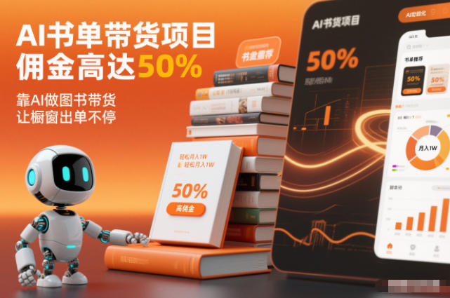 AI书单带货项目，佣金高达50%，靠AI做图书带货，让橱窗出单不停，轻松月入1W-初遇资源网