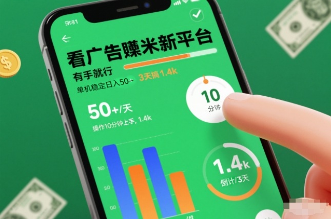 看广告賺米新平台,有手就行,单机稳定日入50+,操作10分钟上手,3天搞了1.4k-初遇资源网
