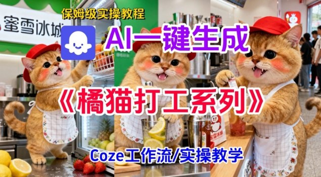 Coze扣子工作流一键生成胖橘猫打工短视频，保姆级实操搭建教学-初遇资源网