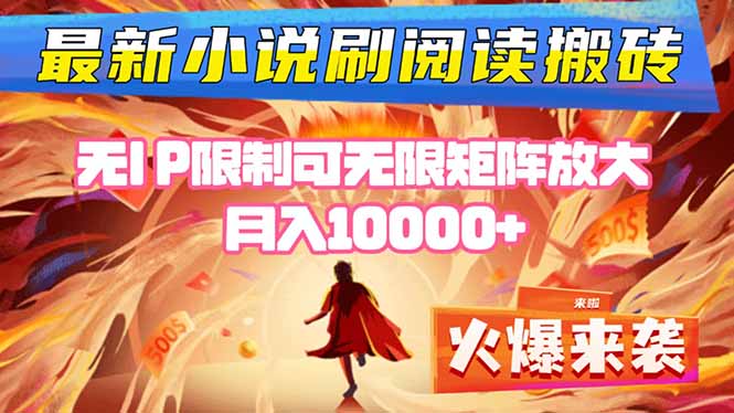 小说阅读搬砖单机每天收益200-400+ 无IP限制可无限矩阵放大 —-初遇资源网