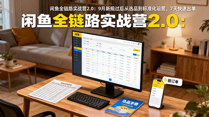 闲鱼全链路实战营2.0：9月新规过后从选品到标准化运营，7天快速出单-初遇资源网
