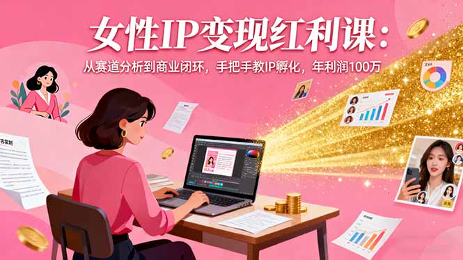 女性IP变现红利课:从赛道分析到商业闭环,手把手教IP孵化,年利润100万-初遇资源网