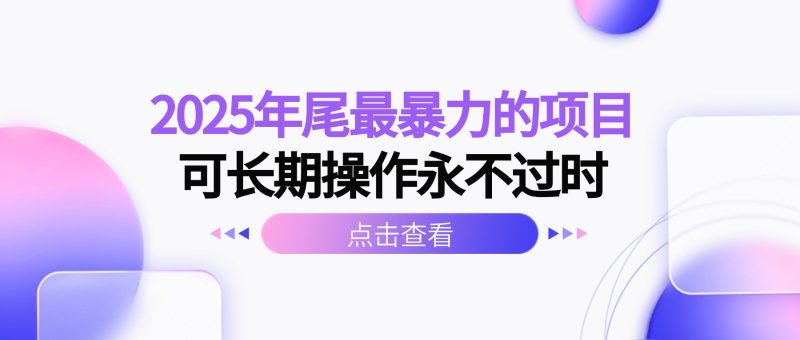 2025年尾最暴力的项目可长期操作永不过时-初遇资源网