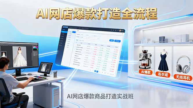 AI网店爆款商品打造实战班：AI技术实现商品图智能处理，快速搭建AI网店-初遇资源网