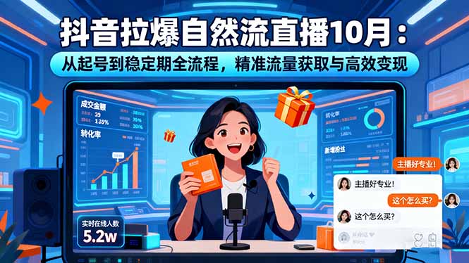 抖音拉爆自然流直播10月:从起号到稳定期全流程,精准流量获取与高效变现-初遇资源网