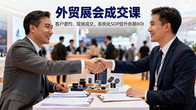 外贸展会成交课,含目标制定、客户邀约、现场成交,系统化SOP提升参展ROI-初遇资源网