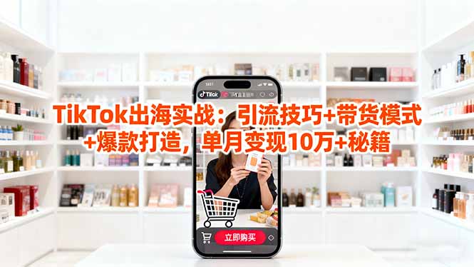 「TikTok出海实战」引流技巧+带货模式+爆款打造,单月变现10万+秘籍-初遇资源网
