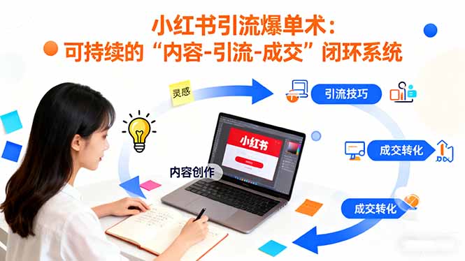 小红书引流爆单术:构建一套低成本 可持续的“内容-引流-成交”闭环系统-初遇资源网