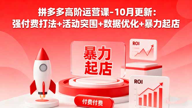 拼多多高阶运营课-10月更新：强付费打法+活动突围+数据优化+暴力起店-初遇资源网