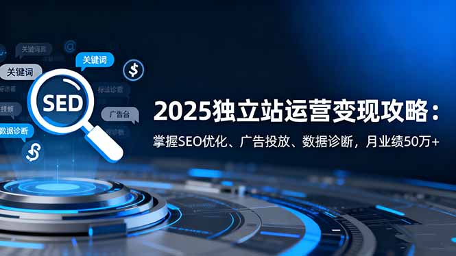 2025独立站运营变现攻略:掌握SEO优化、广告投放、数据诊断,月业绩50万+-初遇资源网