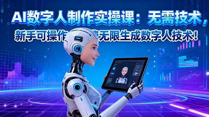AI数字人制作实操课:无需技术,新手可操作,免费无限生成数字人技术!-初遇资源网