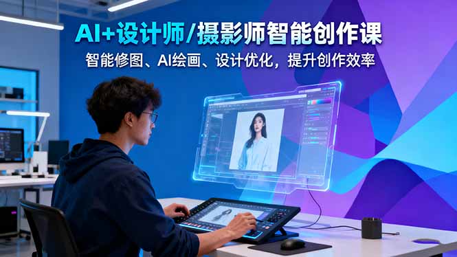 AI+设计师/摄影师智能创作课:智能修图、AI绘画、设计优化,提升创作效率-初遇资源网