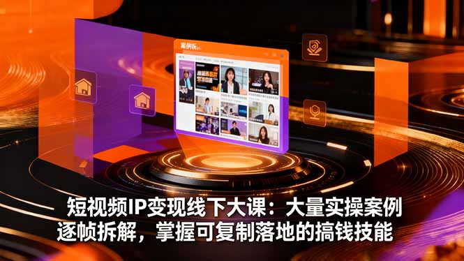 短视频IP变现线下大课:大量实操案例逐帧拆解,掌握可复制落地的搞钱技能-初遇资源网