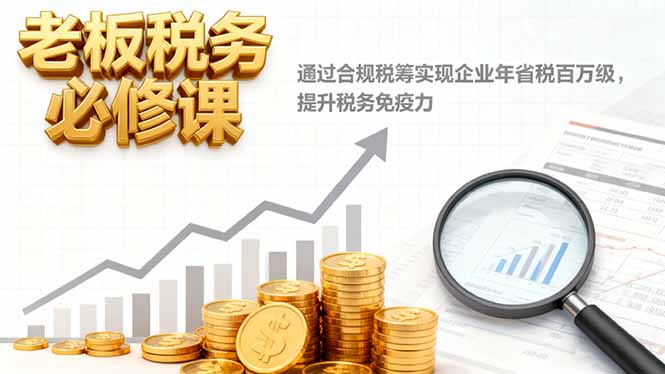 老板税务必修课，通过合规税筹实现企业年省税百万级，提升税务免疫力-初遇资源网