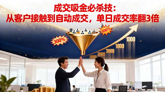 吸金成交营销必杀技：从客户接触到自动成交，单日成交率翻3倍-初遇资源网