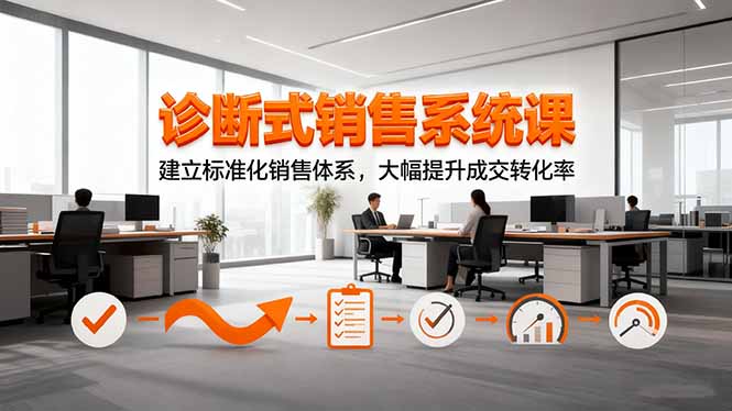 诊断式销售系统课，建立标准化销售体系，大幅提升成交转化率-初遇资源网