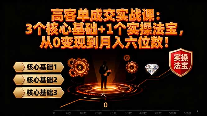 高 客单成交实战课：3个核心基础+1个实操法宝，从0变现到月入六位数！-初遇资源网