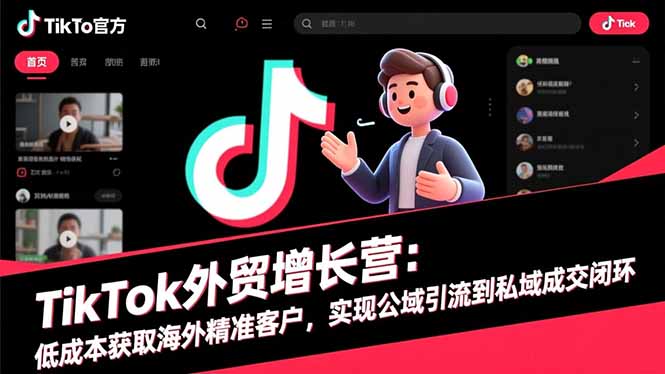 TikTok外贸增长营:低成本获取海外精准客户,实现公域引流到私域成交闭环-初遇资源网