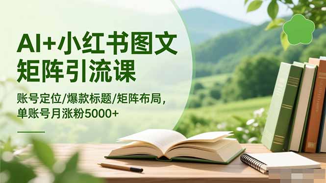 AI+小红书图文矩阵引流课:账号定位/爆款标题/矩阵布局/单账号月涨粉5000+-初遇资源网