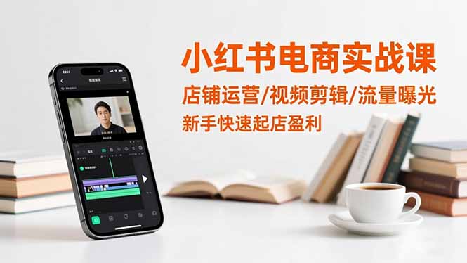 小红书电商实战课：店铺运营/视频剪辑/流量曝光，新手快速起店盈利-初遇资源网