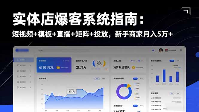 实体店爆客系统指南:短视频+模板+直播+矩阵+投放,新手商家月入5万+-初遇资源网