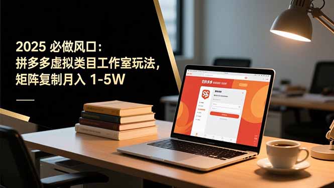 2025 必做风口：拼多多虚拟类目工作室玩法，矩阵复制月入 1-5W-初遇资源网
