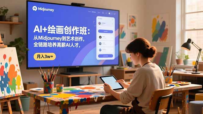 AI+绘画创作班：从Midjourney到艺术创作，全链路培养高薪AI人才，月入3w+-初遇资源网
