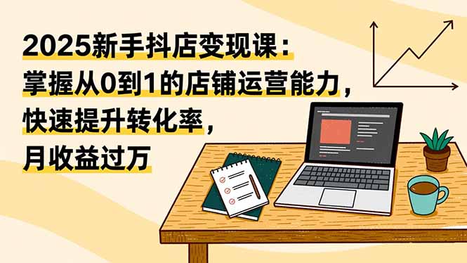 2025新手抖店变现课:掌握从0到1的店铺运营能力,快速提升转化率,月收过万-初遇资源网