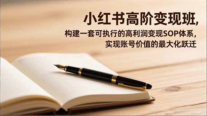 小红书高阶变现班,构建一套可执行的高利润变现SOP体系,实现账号价值的最大化跃迁-初遇资源网