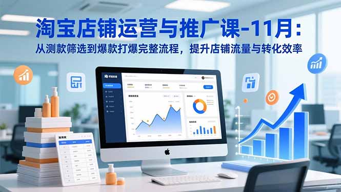 淘宝店铺运营与推广课-11月:从测款筛选到爆款打爆完整流程,提升店铺流量与转化效率-初遇资源网